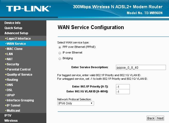 Как настроить роутер TP-LINK TD-W8960N: для провайдера Ростелеком