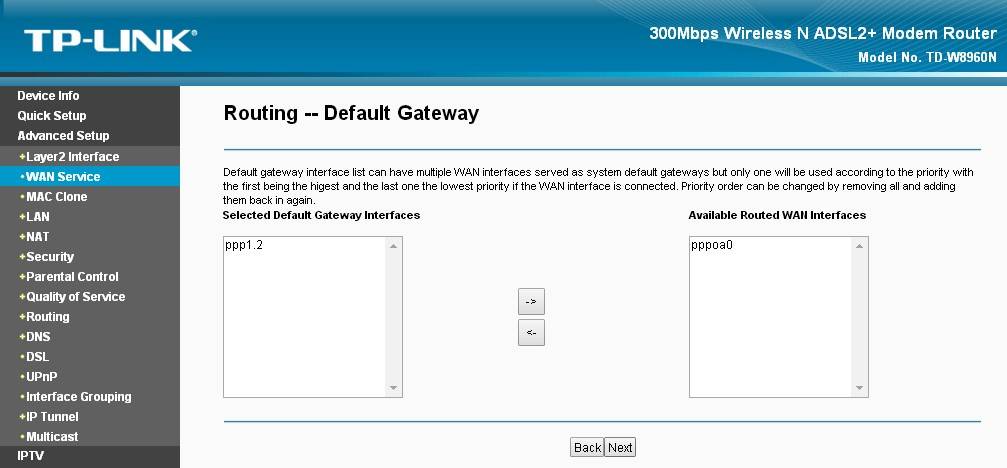 Как настроить роутер TP-LINK TD-W8960N: для провайдера Ростелеком