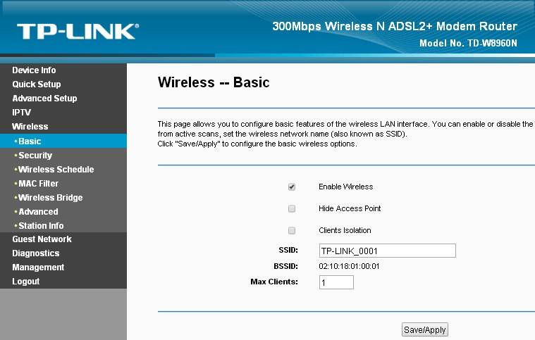 Как настроить роутер TP-LINK TD-W8960N: для провайдера Ростелеком