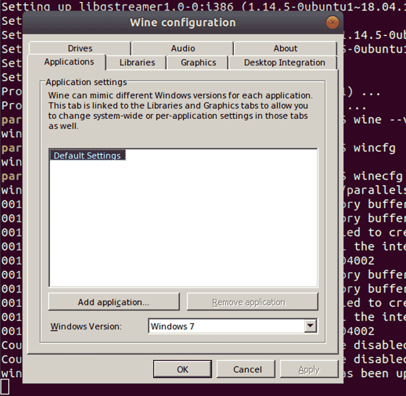 Linux Wine Configuration