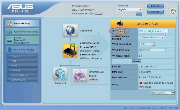 DSL-N12U – настройка и добавление SSID профилей