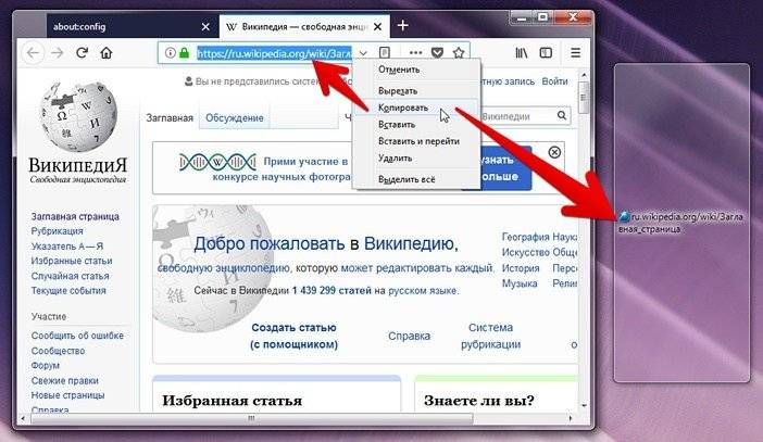 Как убрать лишнее при копировании URL в Mozilla Firefox