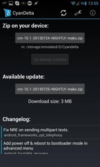 CyanDelta позволяет скачать новую версию Android, потратив всего 3 Мб трафика