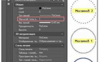 Как изменить тип линии в АвтоКАД?