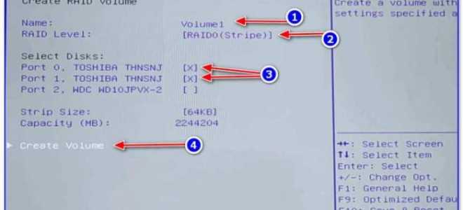 Настройка RAID 0 массива и установка на него Windows 10