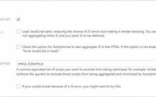 Настройка плагина Autoptimize оптимизация wordpress сайта