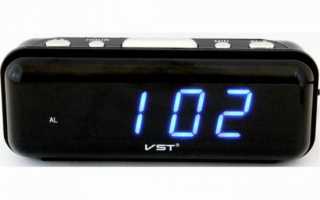 Настольные электронные часы сетевые VST-738-5 (синие цифры)